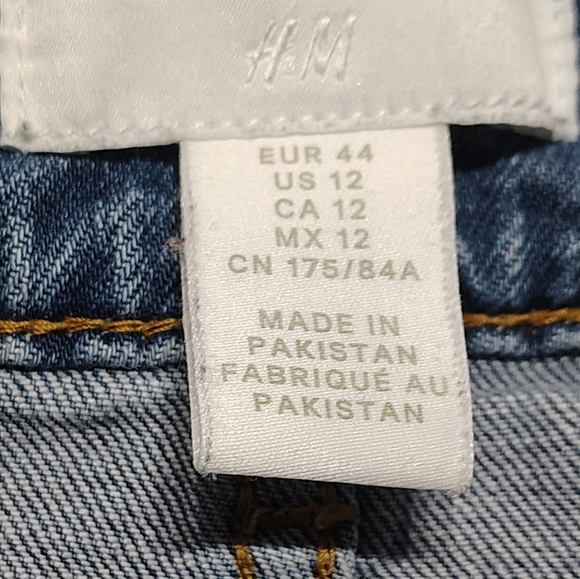 H&M High Rise Baggy Jeans Size 12 Baggy Relaxed Fit Blue Jeans - Picture 9 of 10